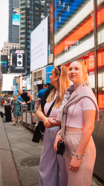 aupairs en time square en nueva york